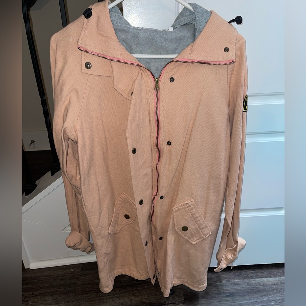 Pink denim jacket